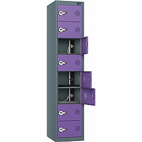 Pure Power 8 Compartment Laptop and Tablet Charging Lockers with Manual Combination Lock - Office Storage