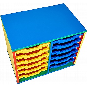 Colore Double Column 12 Shallow Tray Storage - School Furniture
