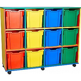 Colore Quad Column 12 Jumbo Tray Storage - School Furniture