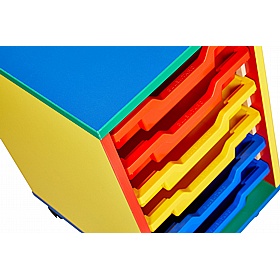 Colore Single Column 6 Shallow Tray Storage - School Furniture