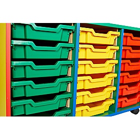 Colore Triple Column 18 Shallow Tray Storage - School Furniture