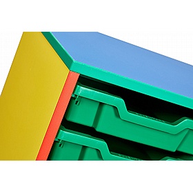 Colore Triple Column 18 Shallow Tray Storage - School Furniture