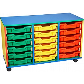 Colore Triple Column 18 Shallow Tray Storage