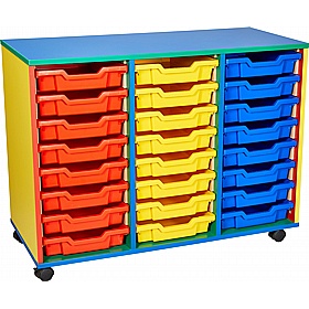 Colore Triple Column 24 Shallow Tray Storage