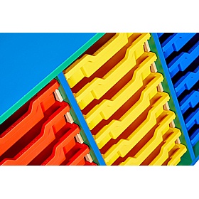 Colore Triple Column 24 Shallow Tray Storage - School Furniture