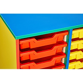 Colore Triple Column 24 Shallow Tray Storage - School Furniture