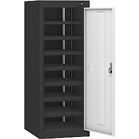 Pure Power Low 8 Compartment Laptop and Tablet Charging Cupboard with Cam Lock - Office Storage