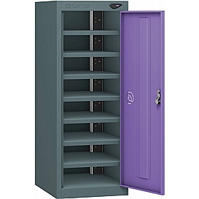 Pure Power Low 8 Compartment Laptop and Tablet Charging Cupboard with Cam Lock - Office Storage