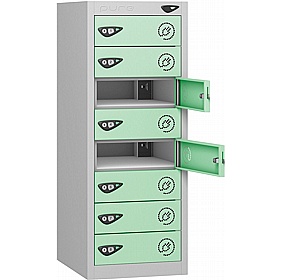 Pure Power Low 8 Compartment Laptop and Tablet Charging Lockers with Cam Lock - Office Storage
