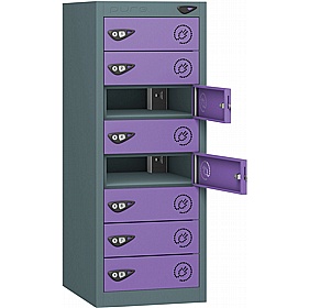 Pure Power Low 8 Compartment Laptop and Tablet Charging Lockers with Cam Lock - Office Storage