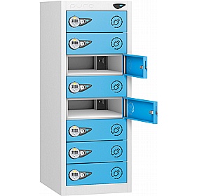 Pure Power Low 8 Compartment Laptop and Tablet Charging Lockers with Manual Combination Lock - Office Storage