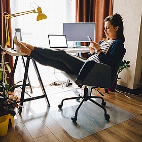 HomeMat Rectangular Vinyl Chair Mat for Hard Floors