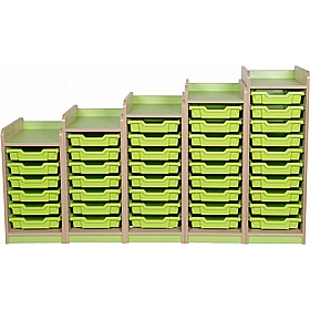 KubbyClass Library Single Column Shallow Tray Storage Unit - School Furniture