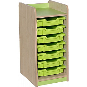 KubbyClass Library Single Column Shallow Tray Storage Unit - School Furniture