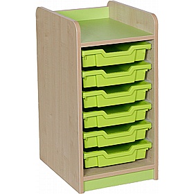 KubbyClass Library Single Column Shallow Tray Storage Unit - School Furniture
