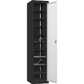 Pure Power 10 Compartment Laptop and Tablet Charging Cupboard with Manual Combination Lock - Office Storage