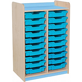 KubbyClass Library Double Column Shallow Tray Storage Unit - School Furniture