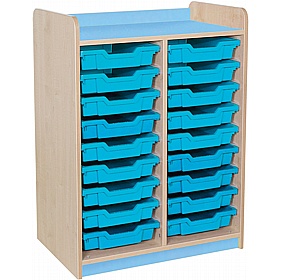 KubbyClass Library Double Column Shallow Tray Storage Unit - School Furniture