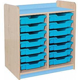 KubbyClass Library Double Column Shallow Tray Storage Unit - School Furniture