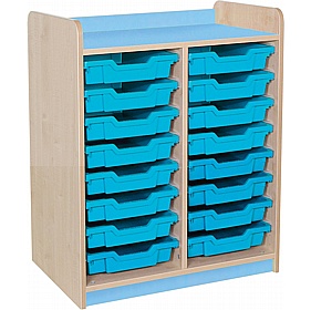 KubbyClass Library Double Column Shallow Tray Storage Unit - School Furniture