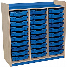KubbyClass Library Triple Column Shallow Tray Storage Unit - School Furniture