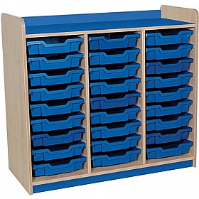 KubbyClass Library Triple Column Shallow Tray Storage Unit - School Furniture