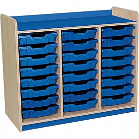 KubbyClass Library Triple Column Shallow Tray Storage Unit - School Furniture