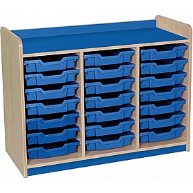 KubbyClass Library Triple Column Shallow Tray Storage Unit - School Furniture