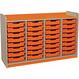 KubbyClass Library Quad Column Shallow Tray Storage Unit - School Furniture