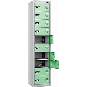 Pure Power 10 Compartment Laptop and Tablet Charging Lockers with Cam Lock - Office Storage