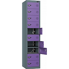 Pure Power 10 Compartment Laptop and Tablet Charging Lockers with Cam Lock - Office Storage