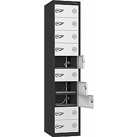 Pure Power 10 Compartment Laptop and Tablet Charging Lockers with Manual Combination Lock - Office Storage