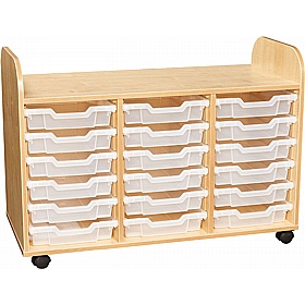 KubbyClass Nursery Triple Column 18 Shallow Tray Storage