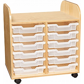 KubbyClass Nursery Double Column 12 Shallow Tray Storage