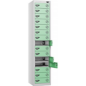 Pure Power 15 Compartment Laptop and Tablet Charging Lockers with Cam Lock - Office Storage