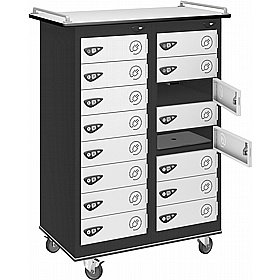 Pure Power 16 Compartment Laptop and Tablet Charging Mobile Lockers with Cam Lock - Office Storage
