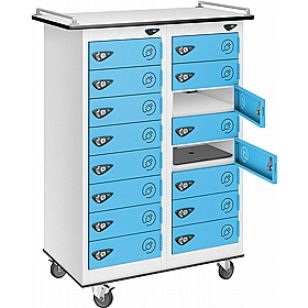 Pure Power 16 Compartment Laptop and Tablet Charging Mobile Lockers with Hasp and Staple Lock - Office Storage