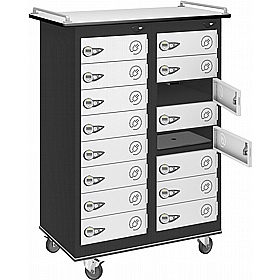 Pure Power 16 Compartment Laptop and Tablet Charging Mobile Lockers with Manual Combination Lock - Office Storage