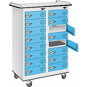 Pure Power 16 Compartment Laptop and Tablet Charging Mobile Lockers with Manual Combination Lock - Office Storage