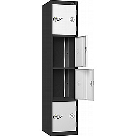 Pure Power 4 Compartment High Capacity Charging Lockers with Manual Combination Lock - Office Storage