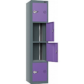 Pure Power 4 Compartment High Capacity Charging Lockers with Manual Combination Lock - Office Storage