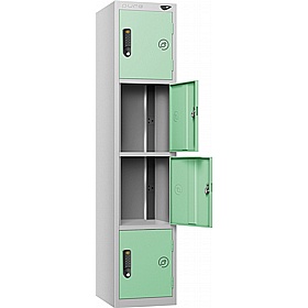 Pure Power 4 Compartment High Capacity Charging Lockers with Digital Combination Lock - Office Storage