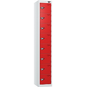 Pure Antibacterial 8 Compartment Personal Effects Lockers with Hasp and Staple Lock - Office Storage