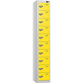 Pure Antibacterial 10 Compartment Personal Effects Lockers with Hasp and Staple Lock - Office Storage