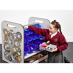 MakerTeam Heavy Duty Double Sided Component Trolley - School Furniture