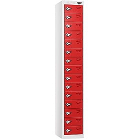 Pure Antibacterial 15 Compartment Personal Effects Lockers with Hasp and Staple Lock - Office Storage