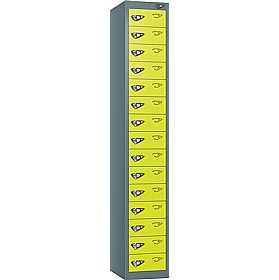 Pure Antibacterial 15 Compartment Personal Effects Lockers with Hasp and Staple Lock - Office Storage