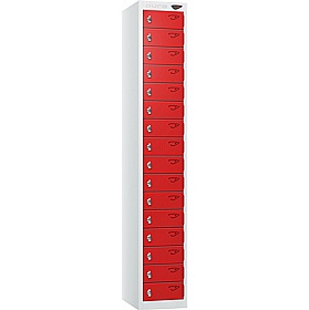 Pure Antibacterial 16 Compartment Personal Effects Lockers with Hasp and Staple Lock - Office Storage