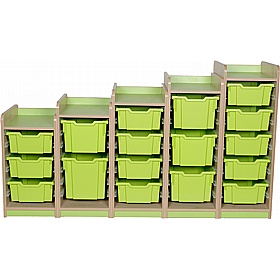 KubbyClass Library Single Column Combination Tray Storage Unit - School Furniture