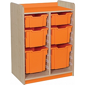 KubbyClass Library Double Column Combination Tray Storage Unit - School Furniture